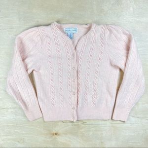 Pink Casual Corner Knitted Button Up Cardigan
